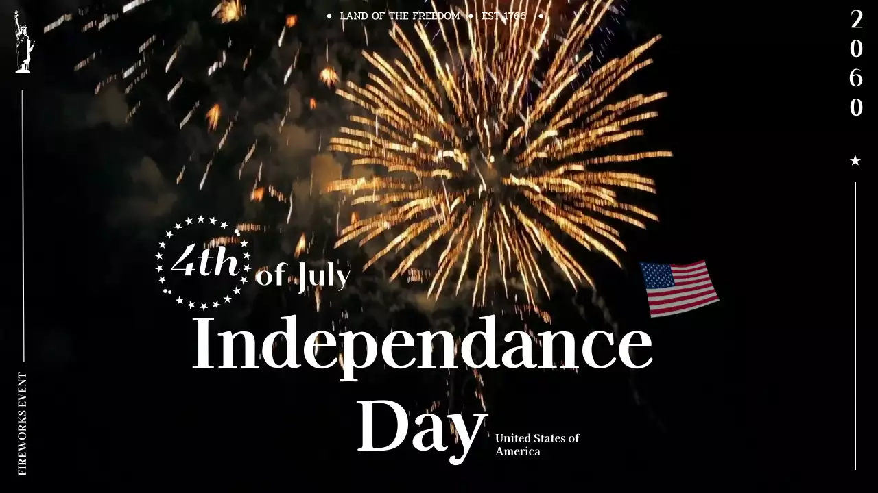 블랙 화이트 화려한 미국 독립기념일 동영상