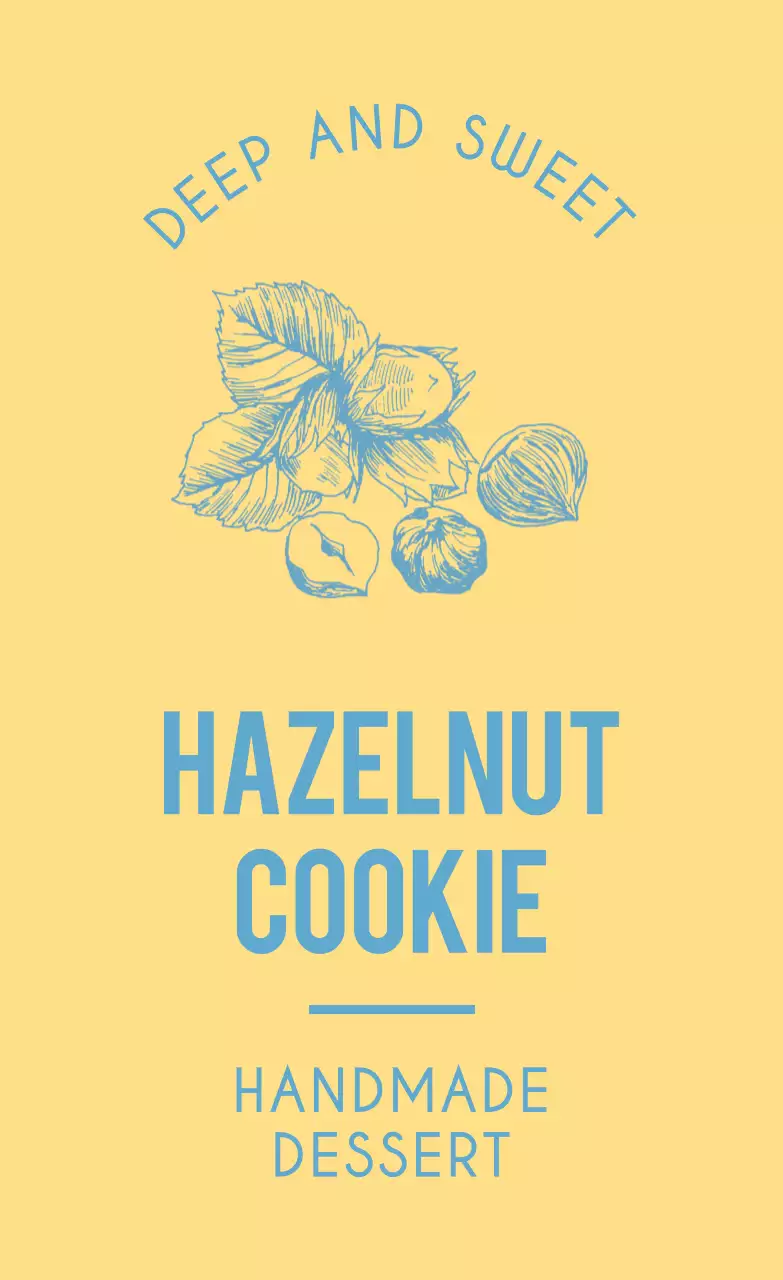 핑크색과 노란색의 빈티지한 열매 스케치가 있는 수제 쿠키 장식용