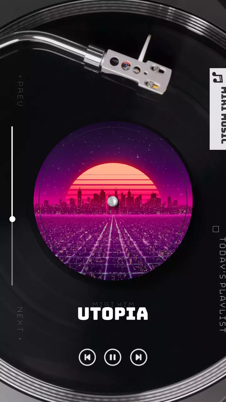 검은색 자주색 LP판 컨셉의 감성적인 플레이리스트