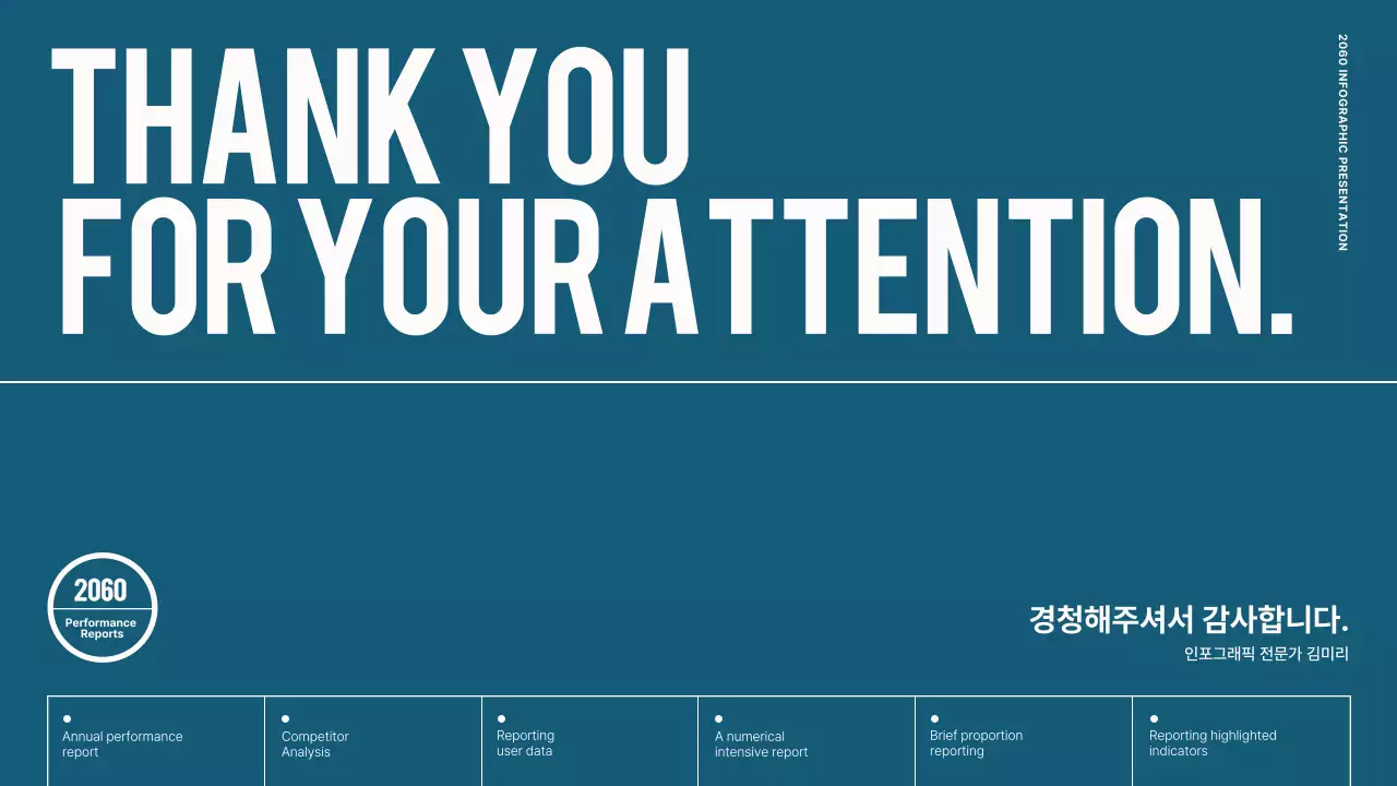 블루색상의 인포그래픽을 활용한 깔끔하고 심플한 데이터보고서