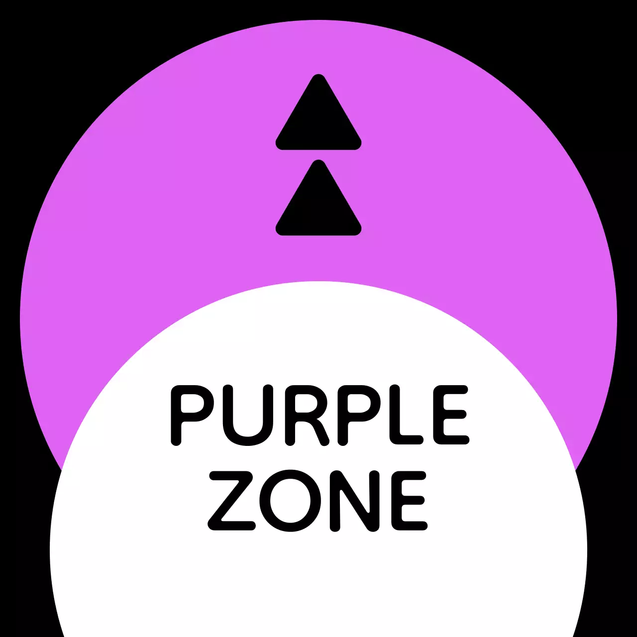 초록 파랑 보라색의 위치 안내 문구와 삼각형 사각형 도형으로 이루어진 심플한 구역 안내