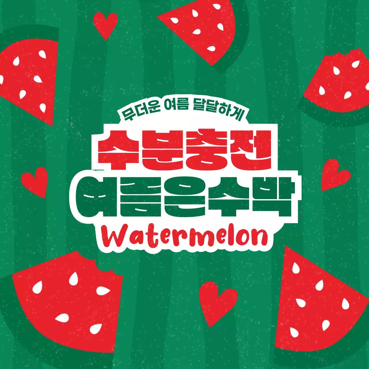 초록색과 빨강의 트로피칼한 수박 홍보