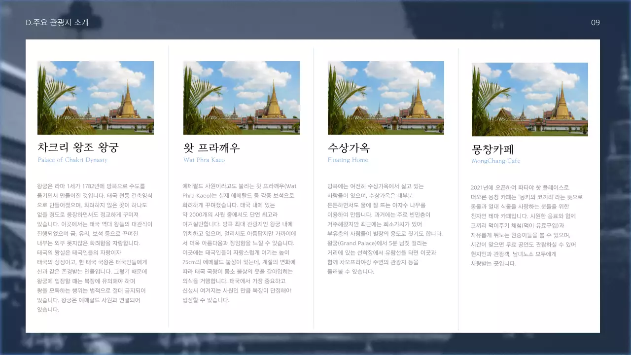 남색과 파랑색의 심플하고 청량한 크루즈 여행상품 소개