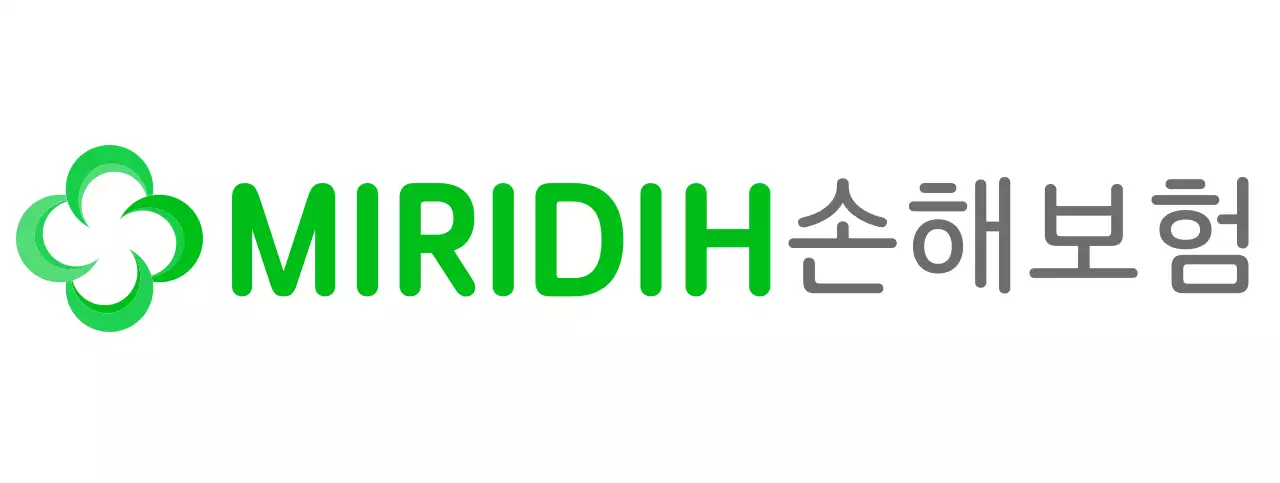 녹색의 단순한 심볼 로고가 있는 보험회사 로고