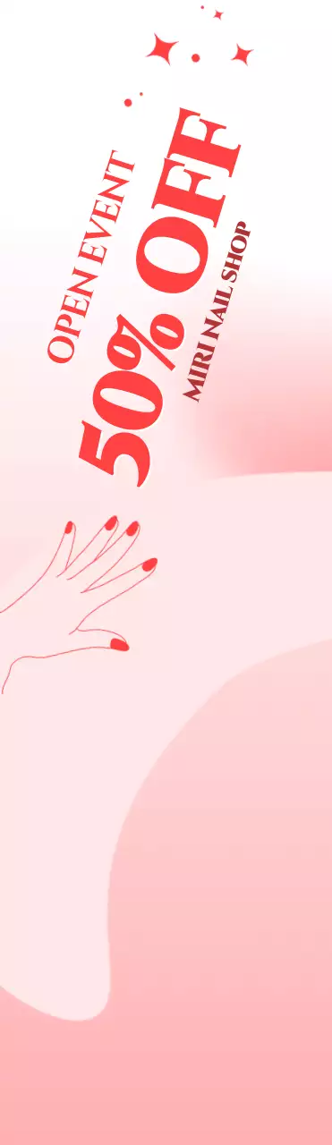 핑크색 배경의 귀여운 느낌을 주는 네일샵 홍보용