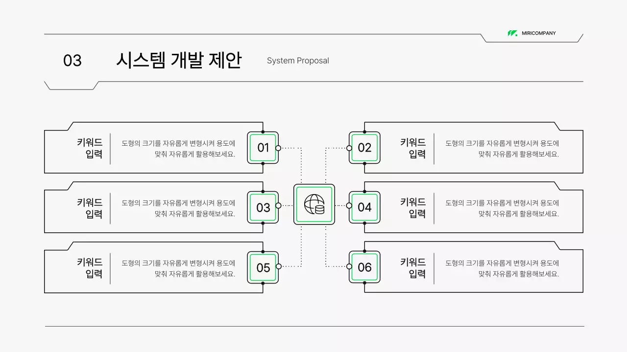 흰색과 녹색의 회로 컨셉 시스템 제안서 프레젠테이션 키트