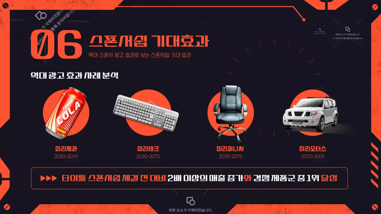 검정 주황 기계 느낌의 게임 스폰서쉽 제안서