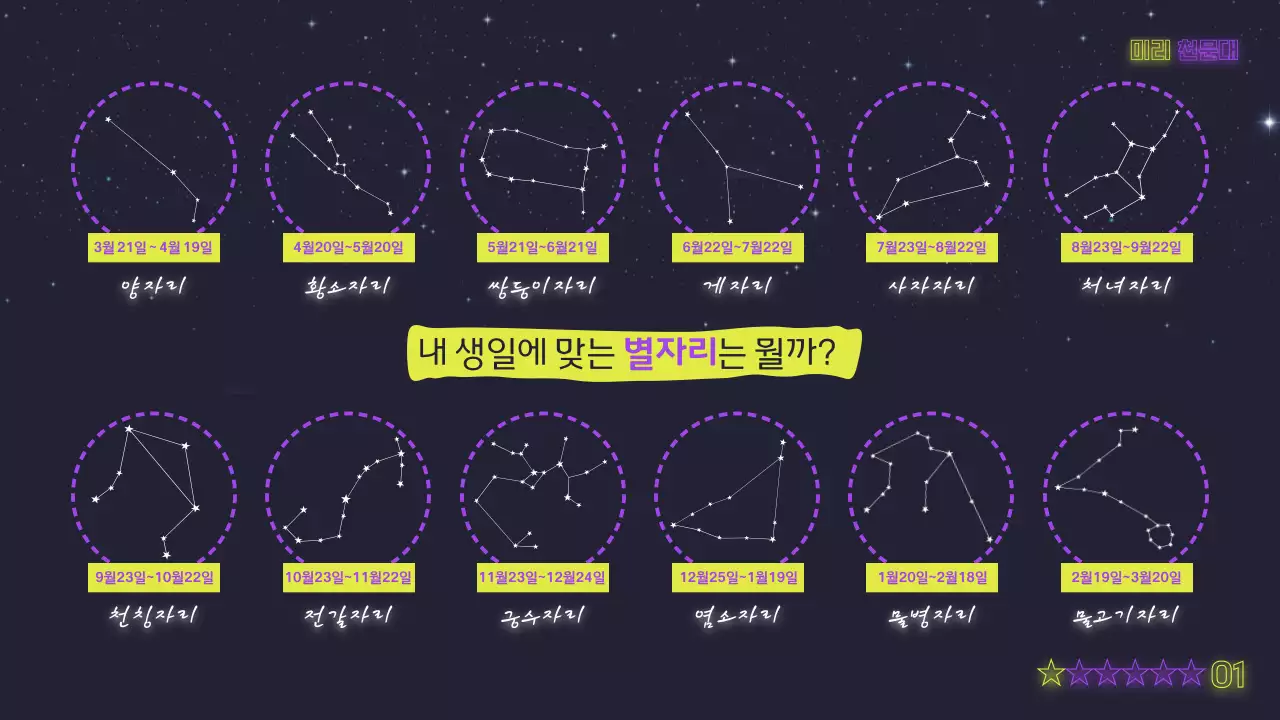 노란색과 보라색의 미스틱한 네온 스타일 교육자료