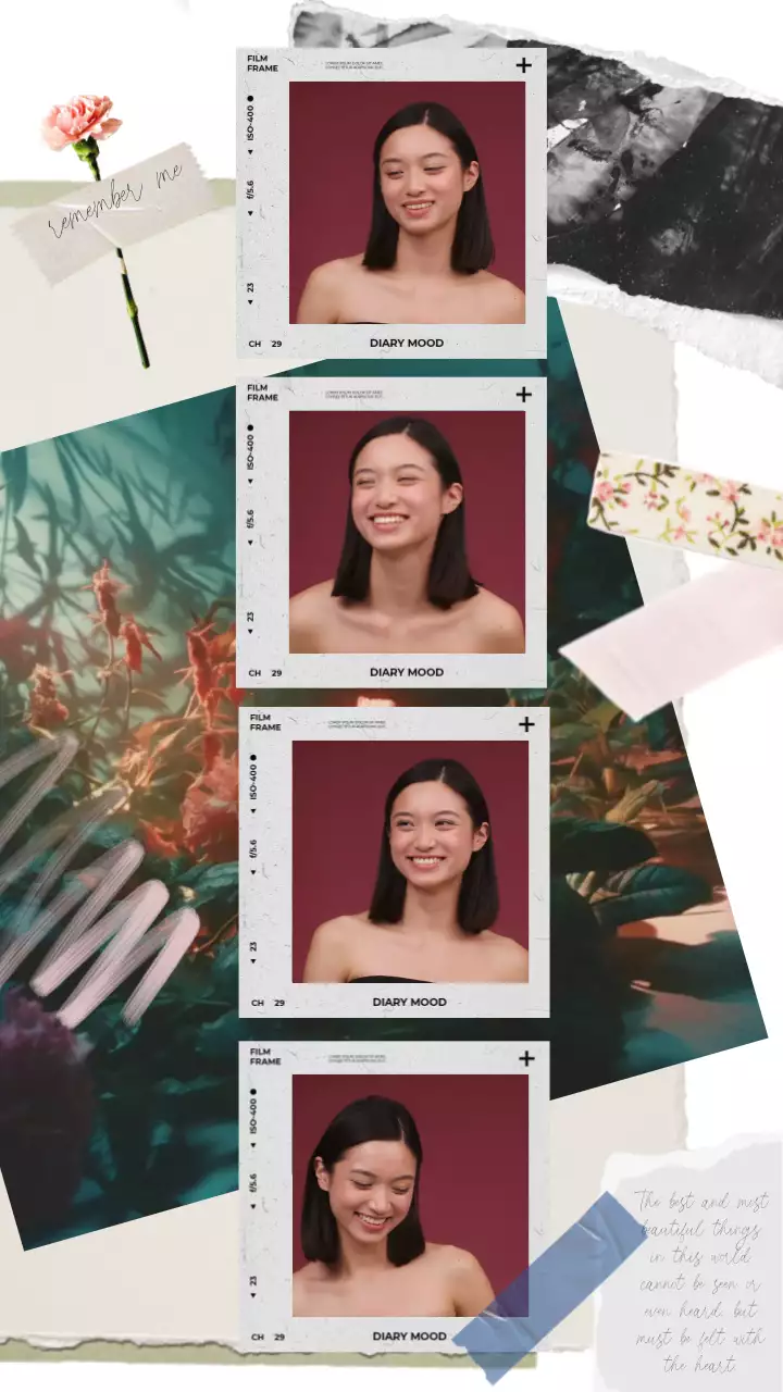 흰색과 베이지의 인생네컷 빈티지 감성 홍보 영상