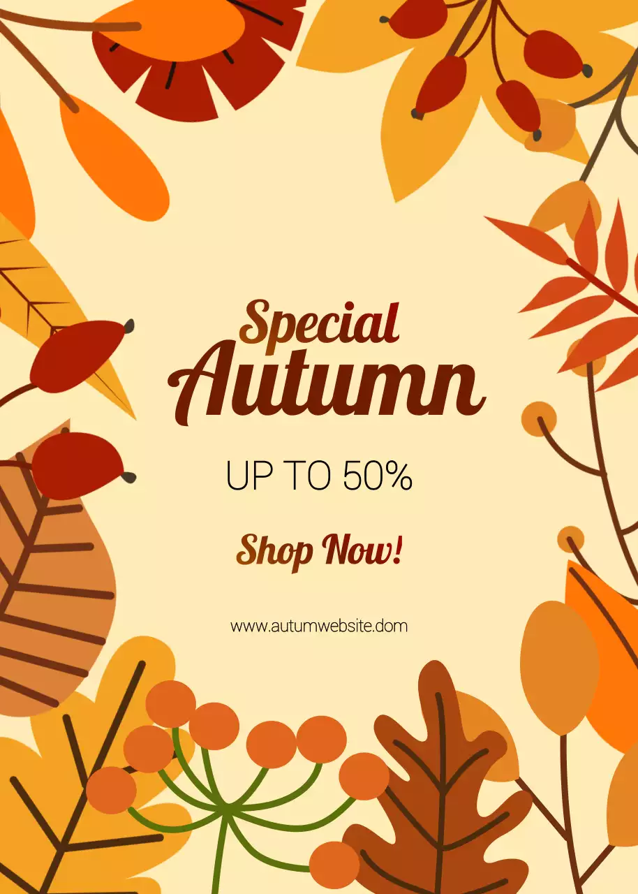 특별 가을 프로모션 할인 쇼핑 템플릿