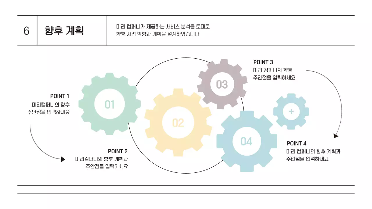 화이트의 도형을 활용한 심플한 사업계획 제안서
