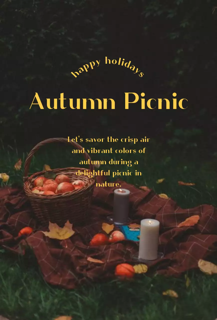 노란색의 가을 소풍 배경 인테리어 사진