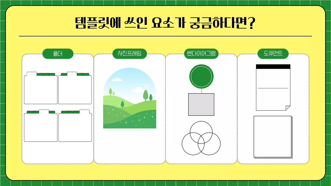 연두색의 모던한 모니터 프레임 템플릿을 활용한 사내 교육자료