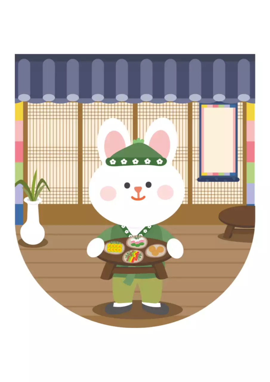 추석 토끼 가랜드