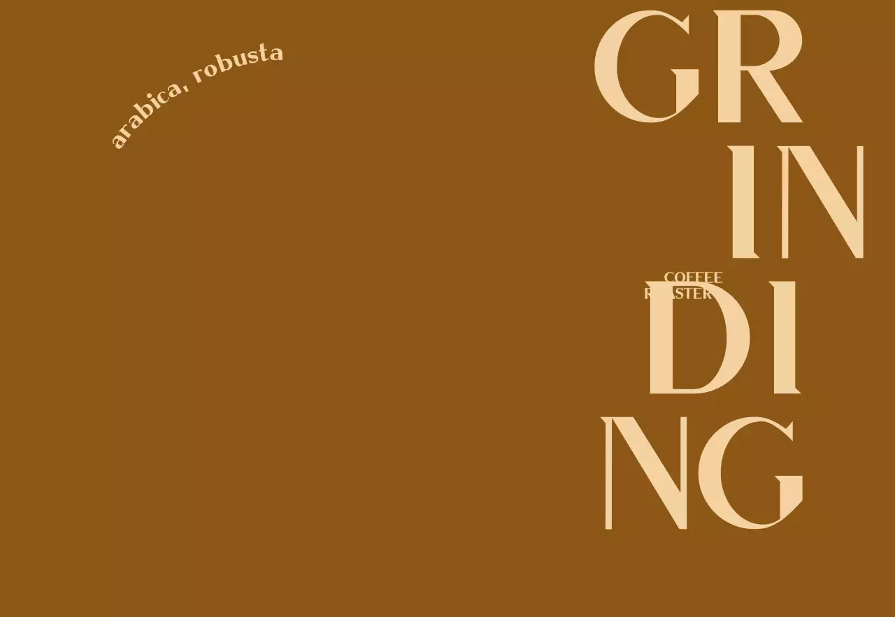 갈색과 베이지색의 텍스트로 이루어진 심플하고 고급스러운 컨셉의 카페 홍보용