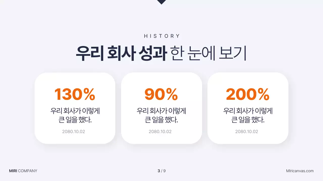 남색과 주황색의 심플한 비즈니스 발표자료