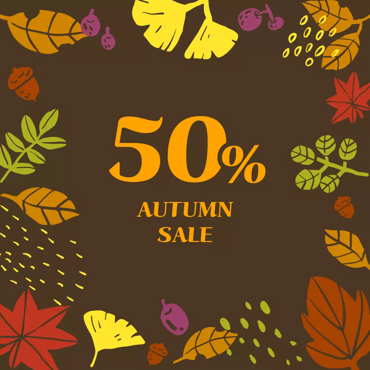 가을 컨셉 일러스트 세일 프레임 배너