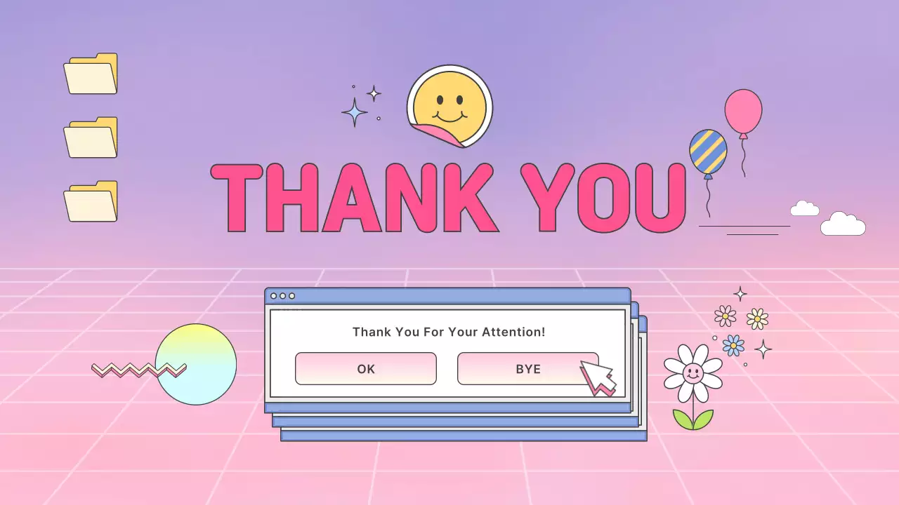 핑크색 그라데이션의 키치한 비즈니스 회사소개서