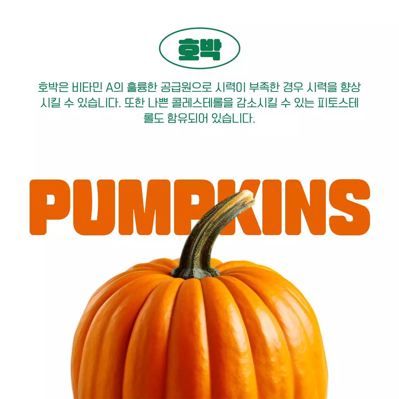 초록색의 심플한 제철과일 홍보