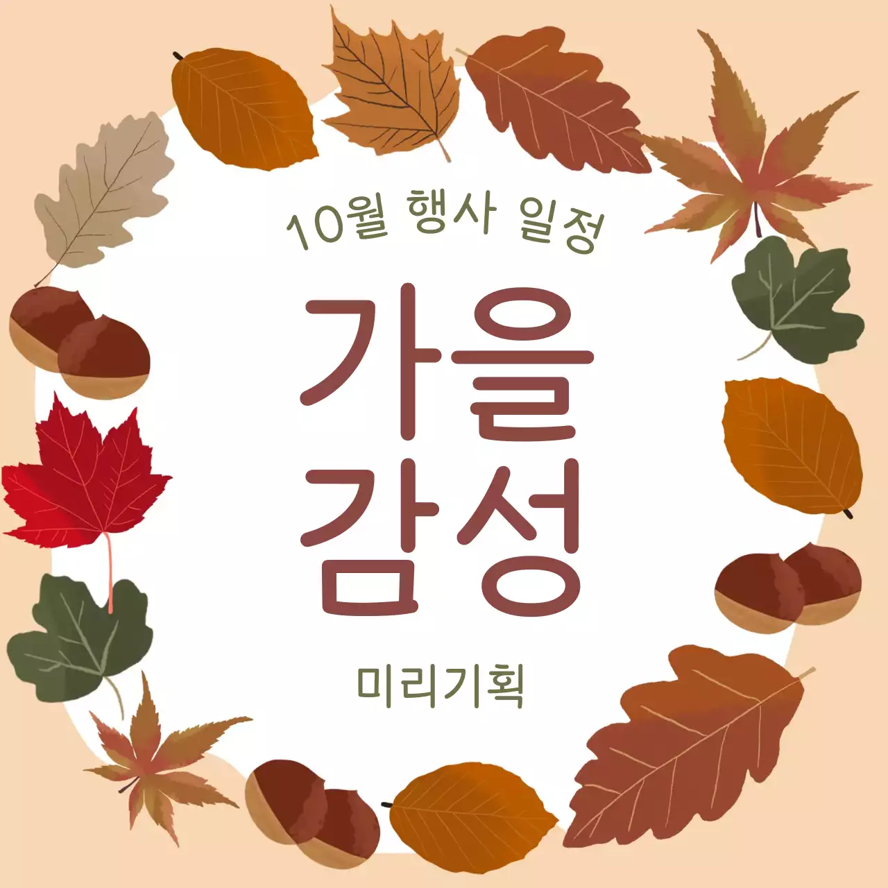 주황색의 키치한 가을 행사 안내서