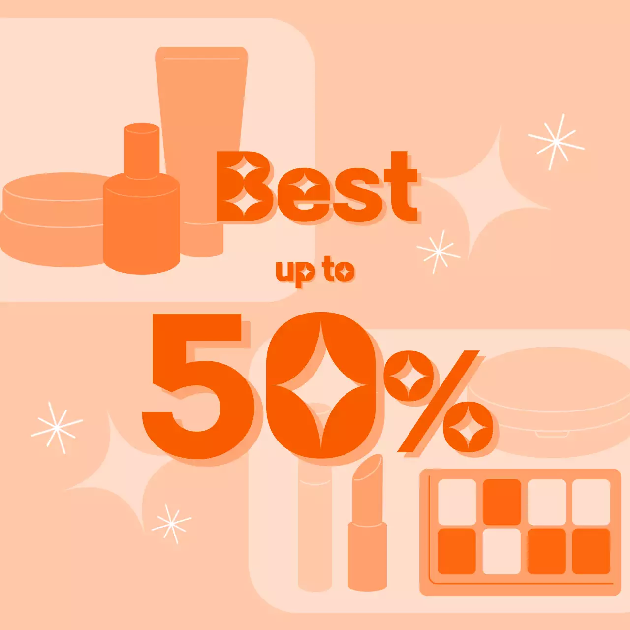 주황색컬러 화장품 세일 이벤트
