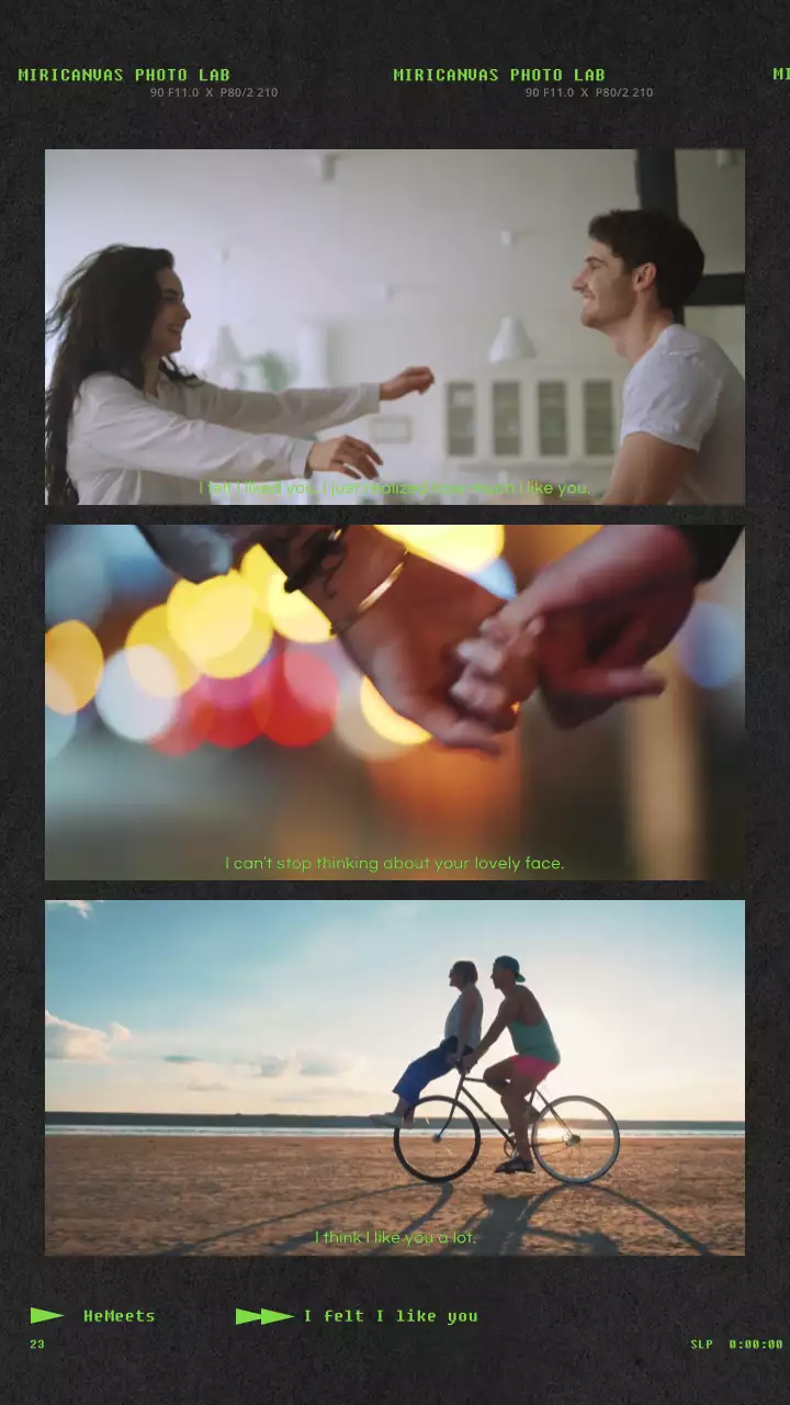 검정색과 연두색의 사랑스러운 연인 테마 3분할