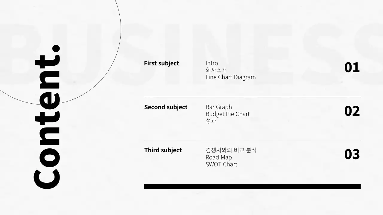 검정색과 흰색의 심플한 회사 소개 발표자료