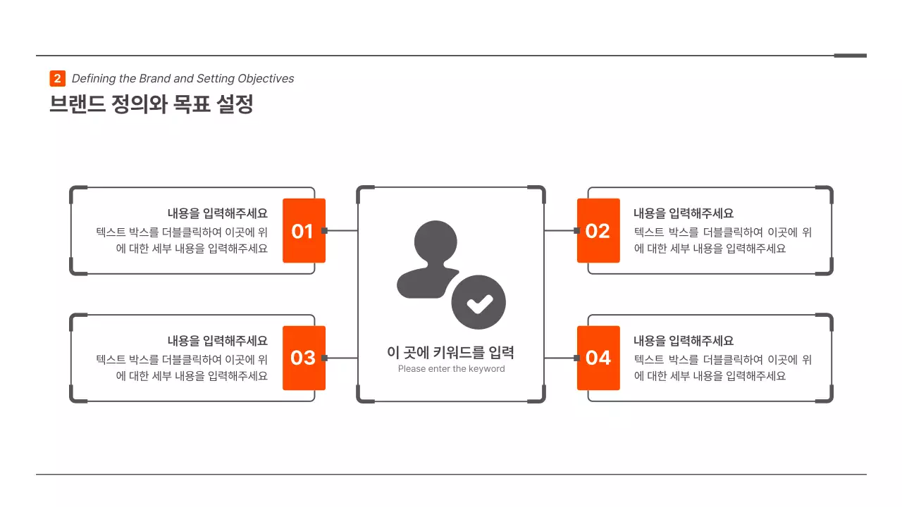 빨간색의 미니멀한 포인트 도형의 브랜드 전략 프레젠테이션 키트