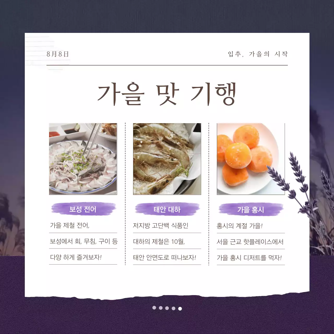 빨강과 노랑의 자연적인 입추 여행 추천 명소 소개