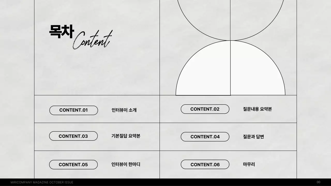 흑백의 모던한 사내 인터뷰 잡지