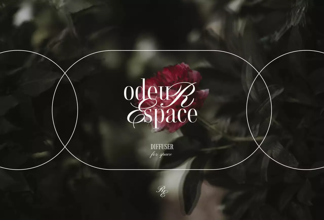 차분한 색상의 빈티지한 꽃 이미지가 있는 고급스러운 디퓨저 상품 소개용