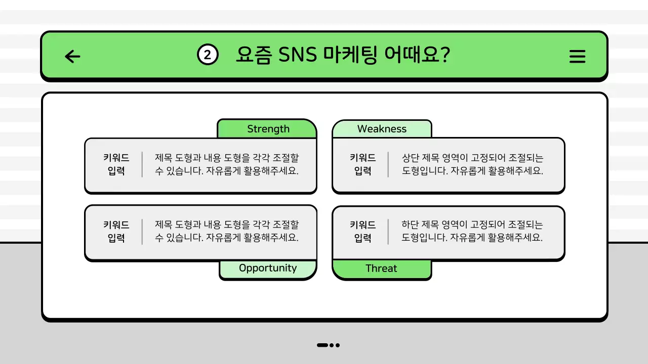 초록색의 마린 바다 컨셉 마케팅 운영 보고서