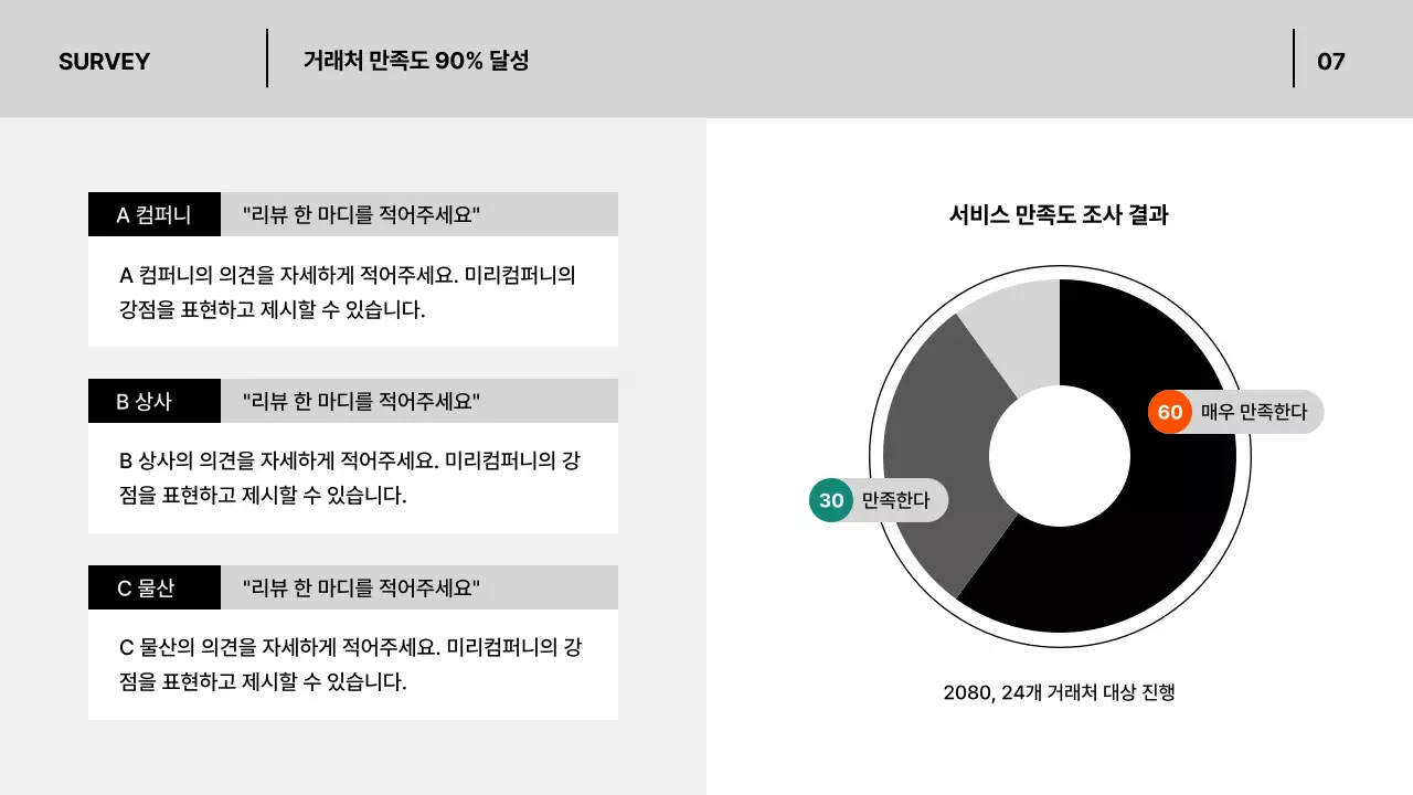 흑백의 모던한 비즈니스 회사소개서