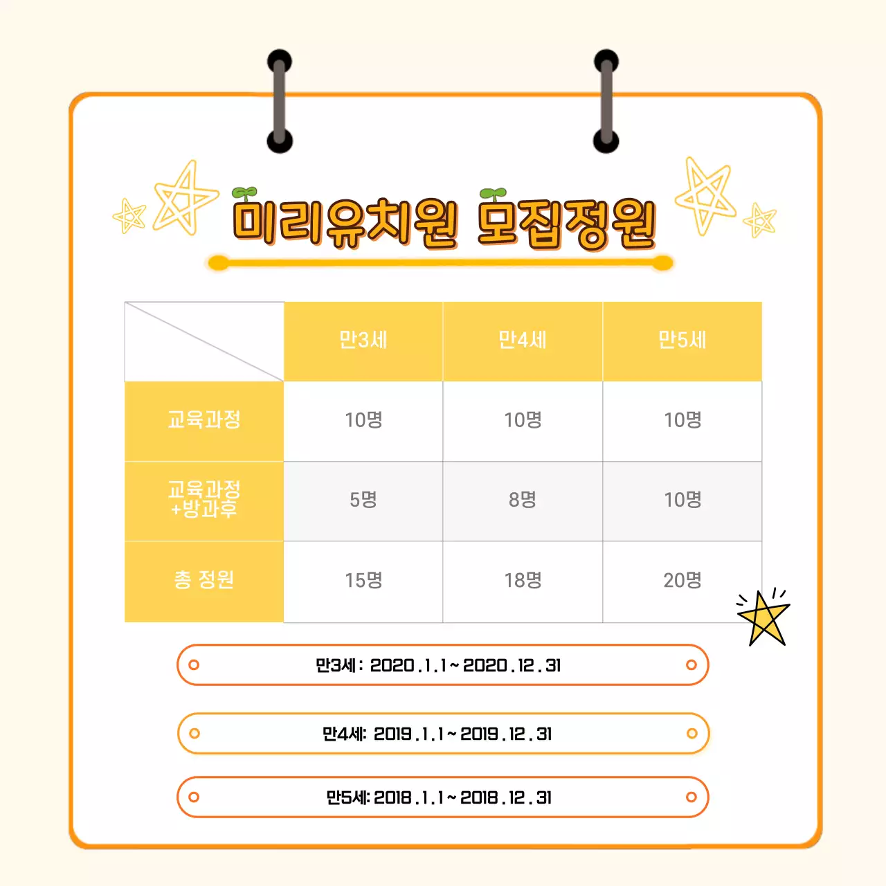 유치원 원아모집