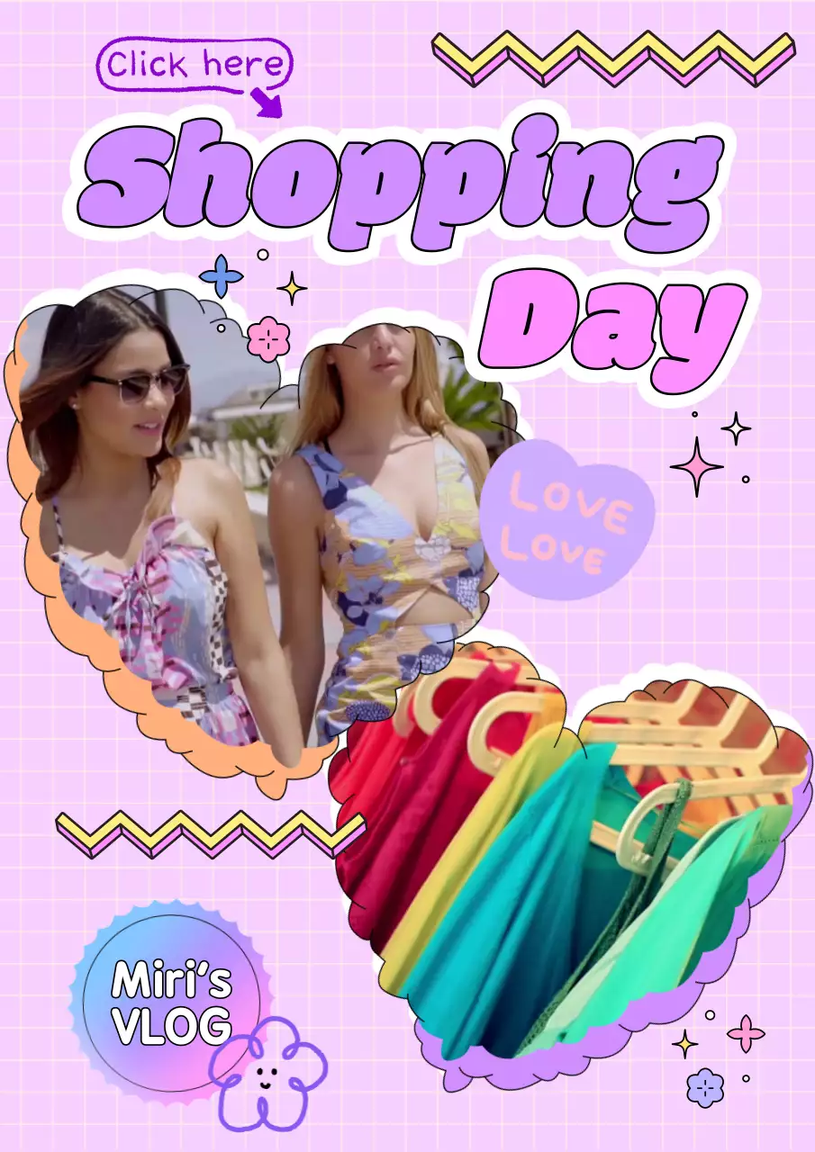 연보라색의 프레임으로 구성된 브이로그