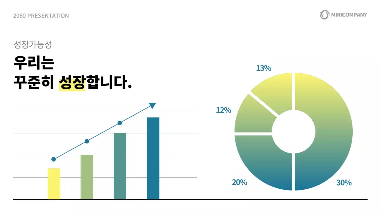 흰색과 파랑의 모던한 기업 소개 제안서