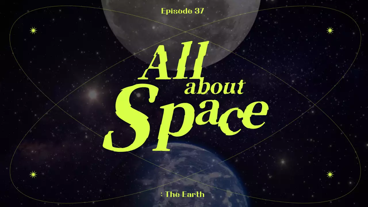 미래적인 키치한 네온 옐로우의 라인이 강조된 우주 유튜브 인트로