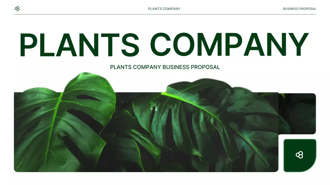 흰색과 녹색 자연 잎 컨셉의 비즈니스 사업 제안서