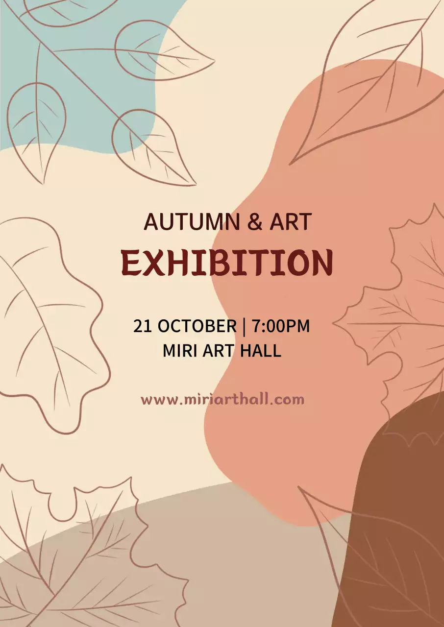 가을 분위기 파스텔톤 톤다운 차분한색 베이지 미술 전시회 포스터