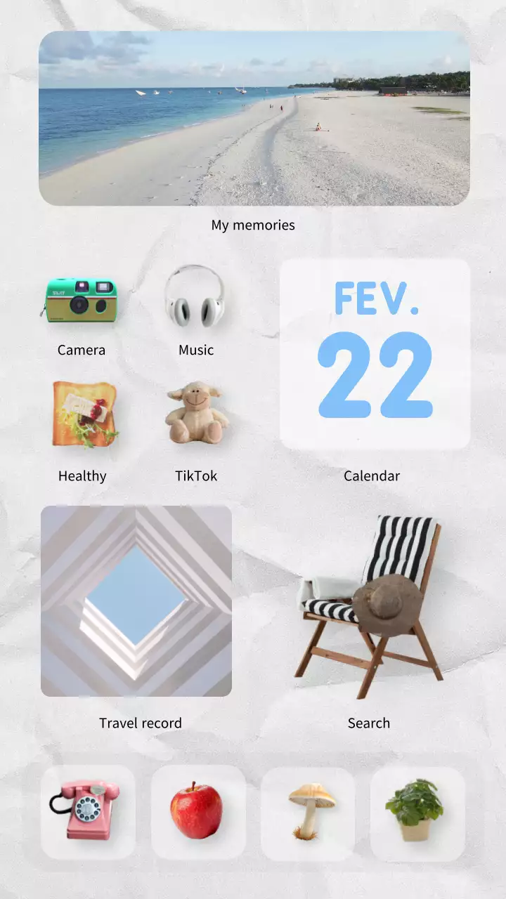 하얀색 종이 배경의 맑고 깨끗한 느낌의 아이폰 배경화면 UI