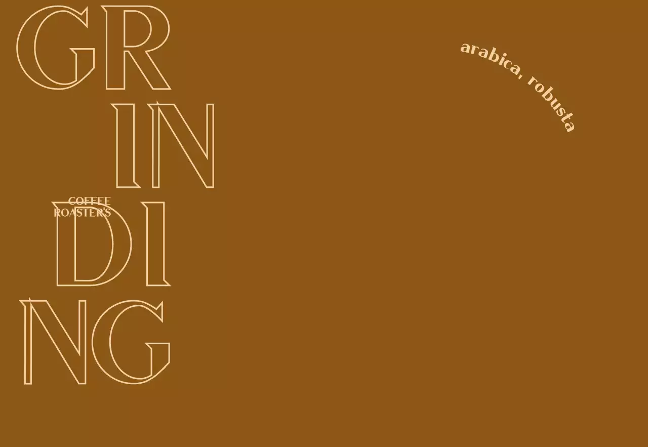 갈색과 베이지색의 텍스트로 이루어진 심플하고 고급스러운 컨셉의 카페 홍보용