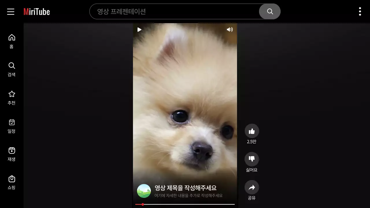 빨강과 검정의 트렌드한 동영상 플랫폼 UI 발표자료