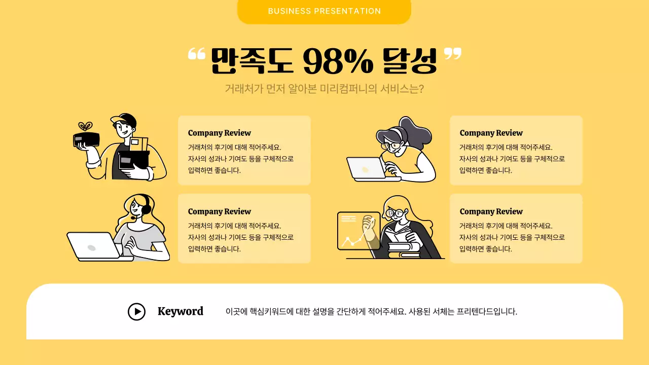 노란색과 검정색의 심플한 비즈니스 PT