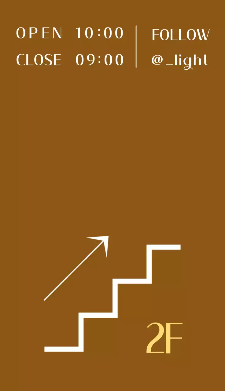 갈색과 흰색의 심플하고 감성적인 컨셉의 네일 아트 샵 운영 시간과 위치 정보 안내가 적힌 디자인