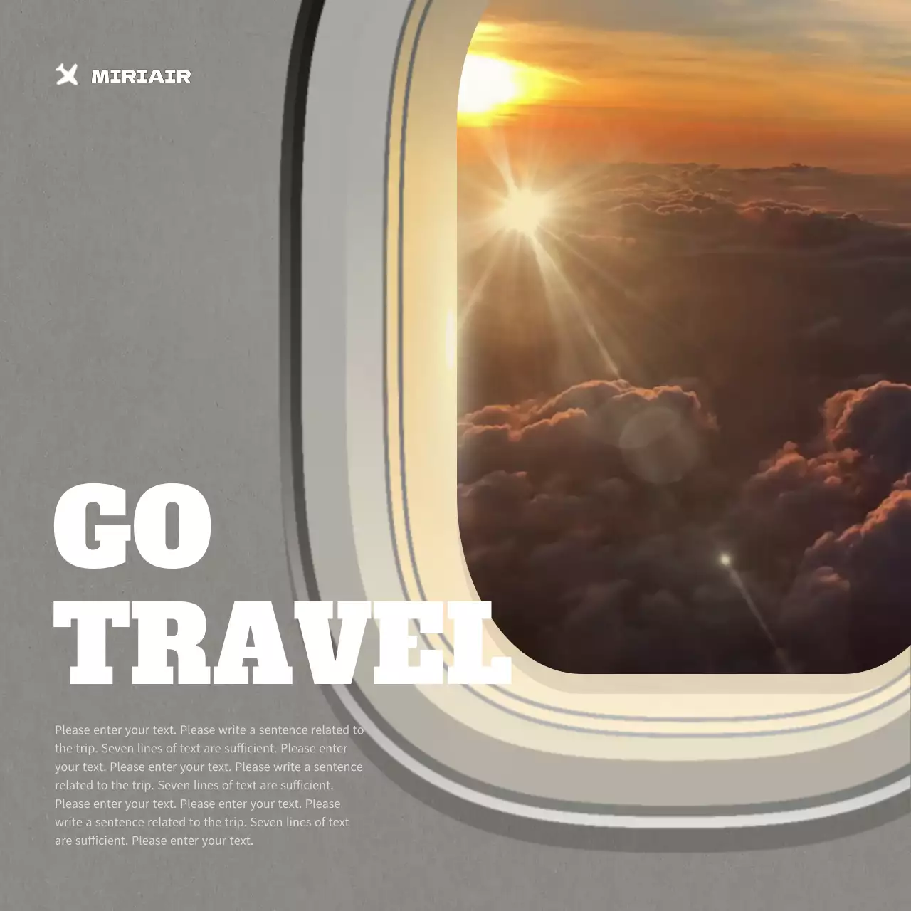 회색과 흰색의 감성적인 항공사 홍보