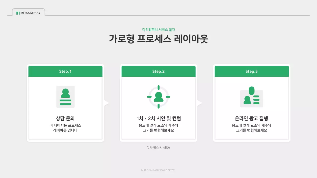 초록색과 회색의 심플한 회사소개서
