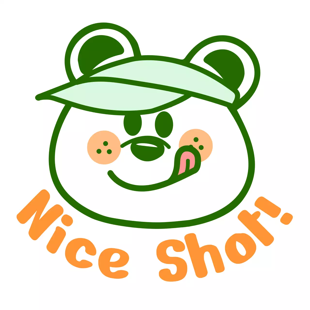 초록색과 주황색의 귀여운 곰 일러스트 컨셉의 골프클럽 전용