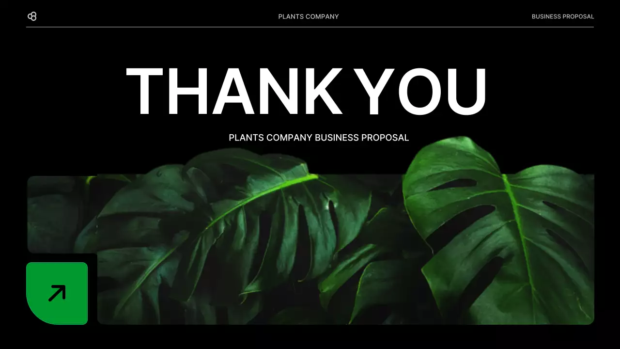 검정색과 녹색 자연 잎 컨셉의 비즈니스 사업 제안서