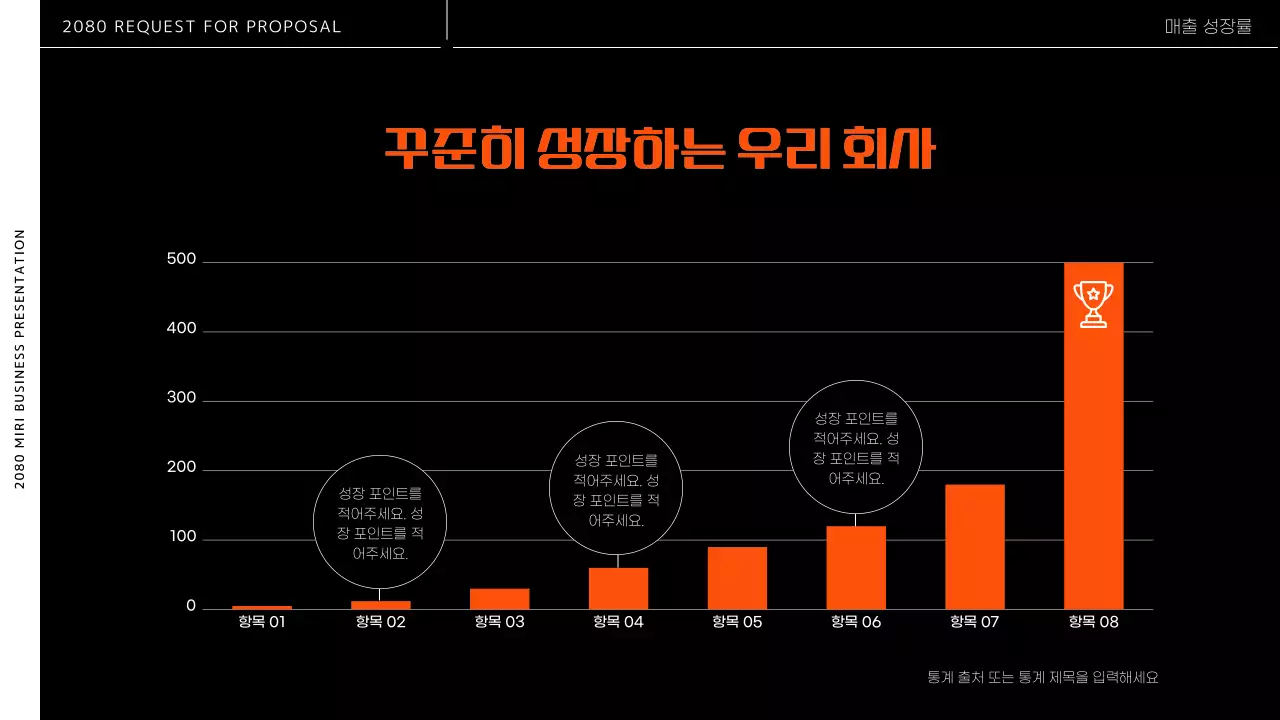검정색과 주황색의 모던한 비즈니스 PT용 제안서