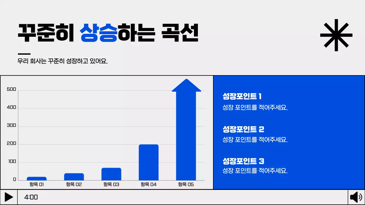 흰색과 파랑 대비가 있는 미니멀한 비즈니스 pt 제안서